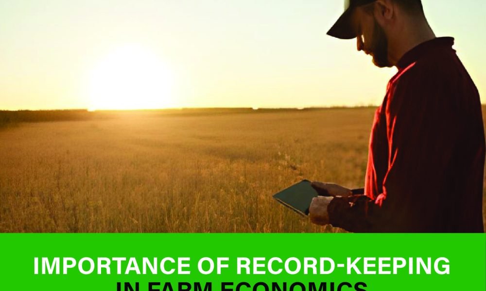 Farmer reviewing detailed farm records to manage costs, boost profits, and ensure long-term sustainability